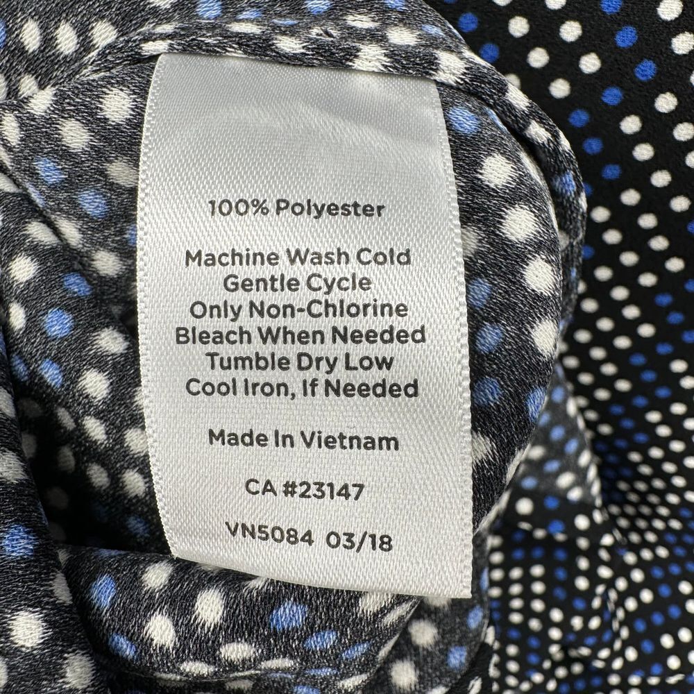 Talbots Women's PolkaDot Long Sleeve Split Neck Popover Chiffon Blouse Size 2X - Picture 6 of 10